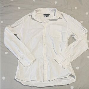 Marc Anthony White Linen Blend Casual Button Down Shirt